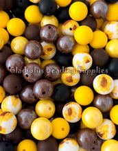 Load image into Gallery viewer, 15mm Sunflower Mixed Theme, Solid/Print/Opal Color Beads, Silicone Bead, Loose Beads
