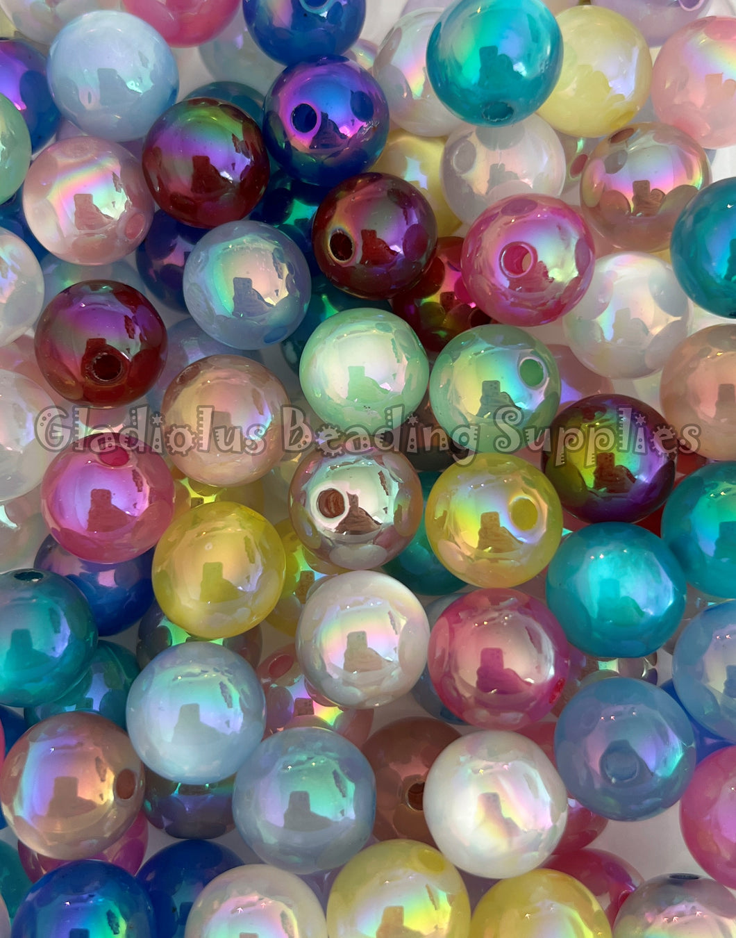 16mm Shiny Cat Eye Mixed Beads - Acrylic Beads - Bubblegum Beads - Chunky Beads