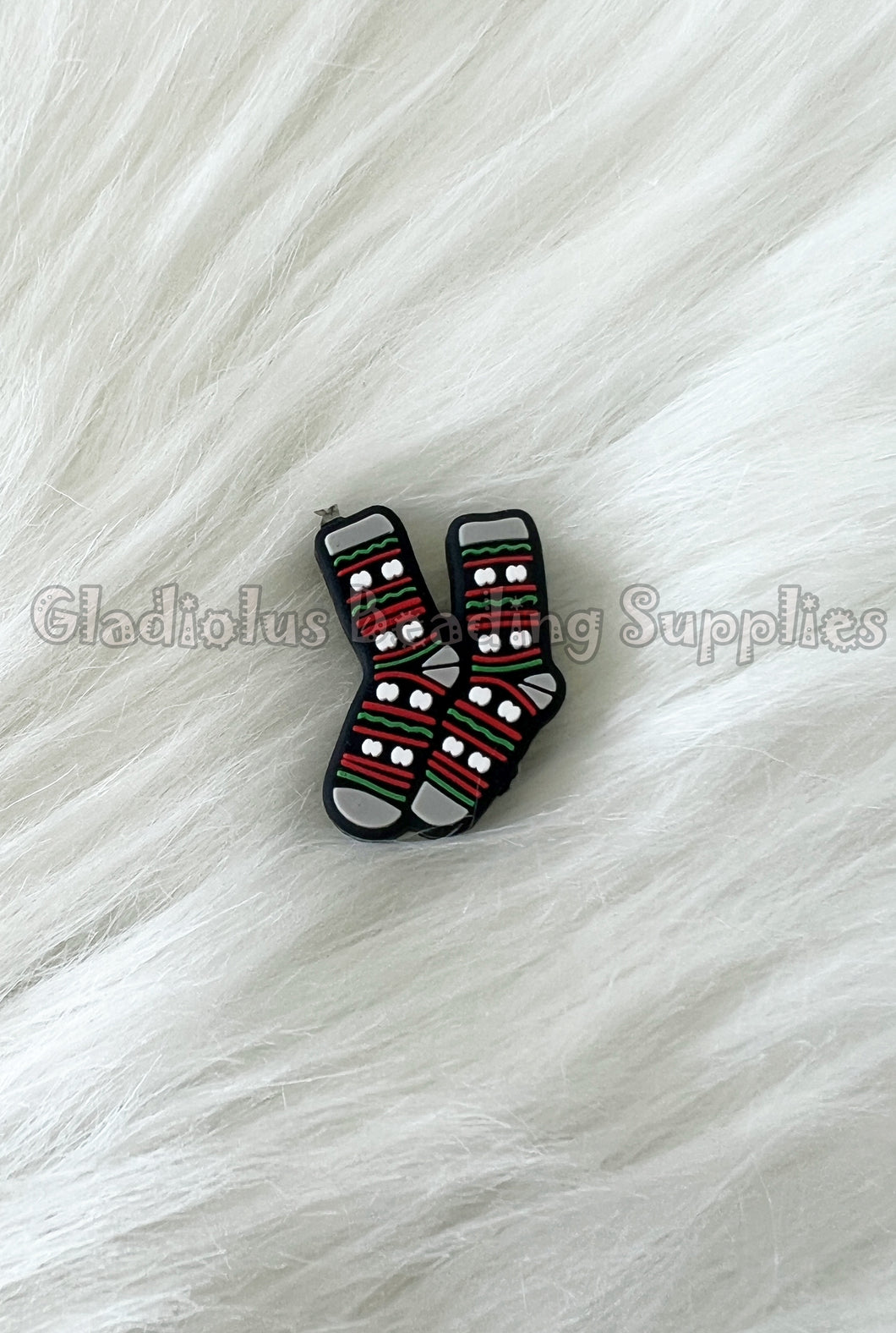 1 Pc 30mm - Christmas Socks - Silicone Beads - Focal Beads