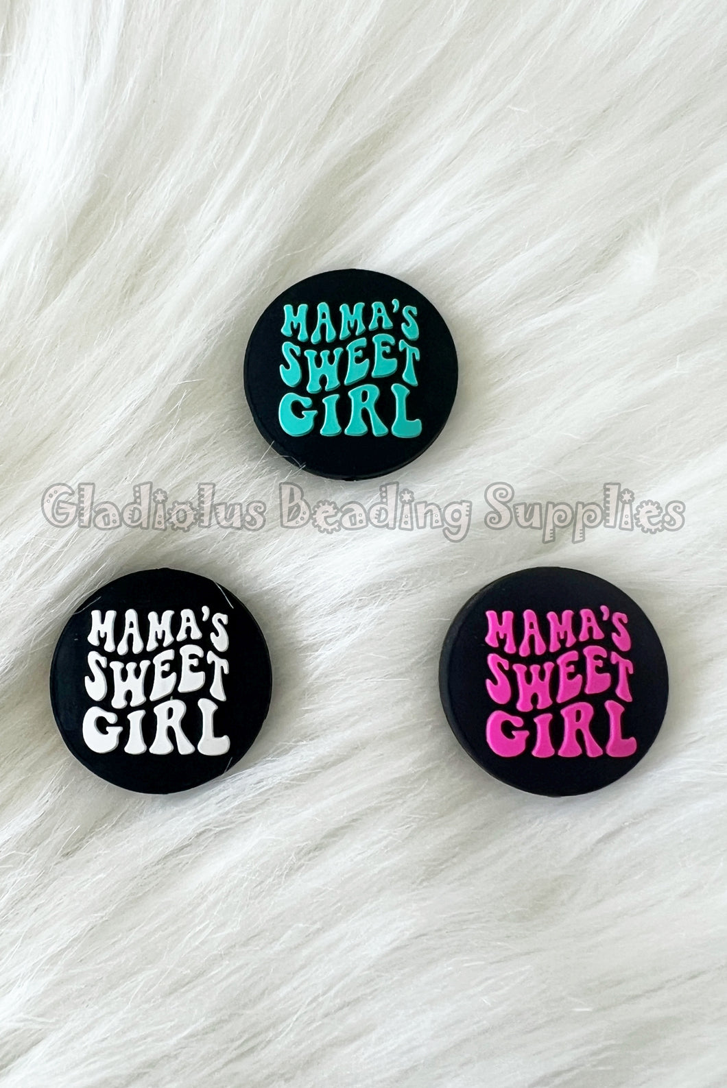 1 Pc 28mm*28mm - Mama's Sweet Girl Beads - Silicone Beads - Focal Beads