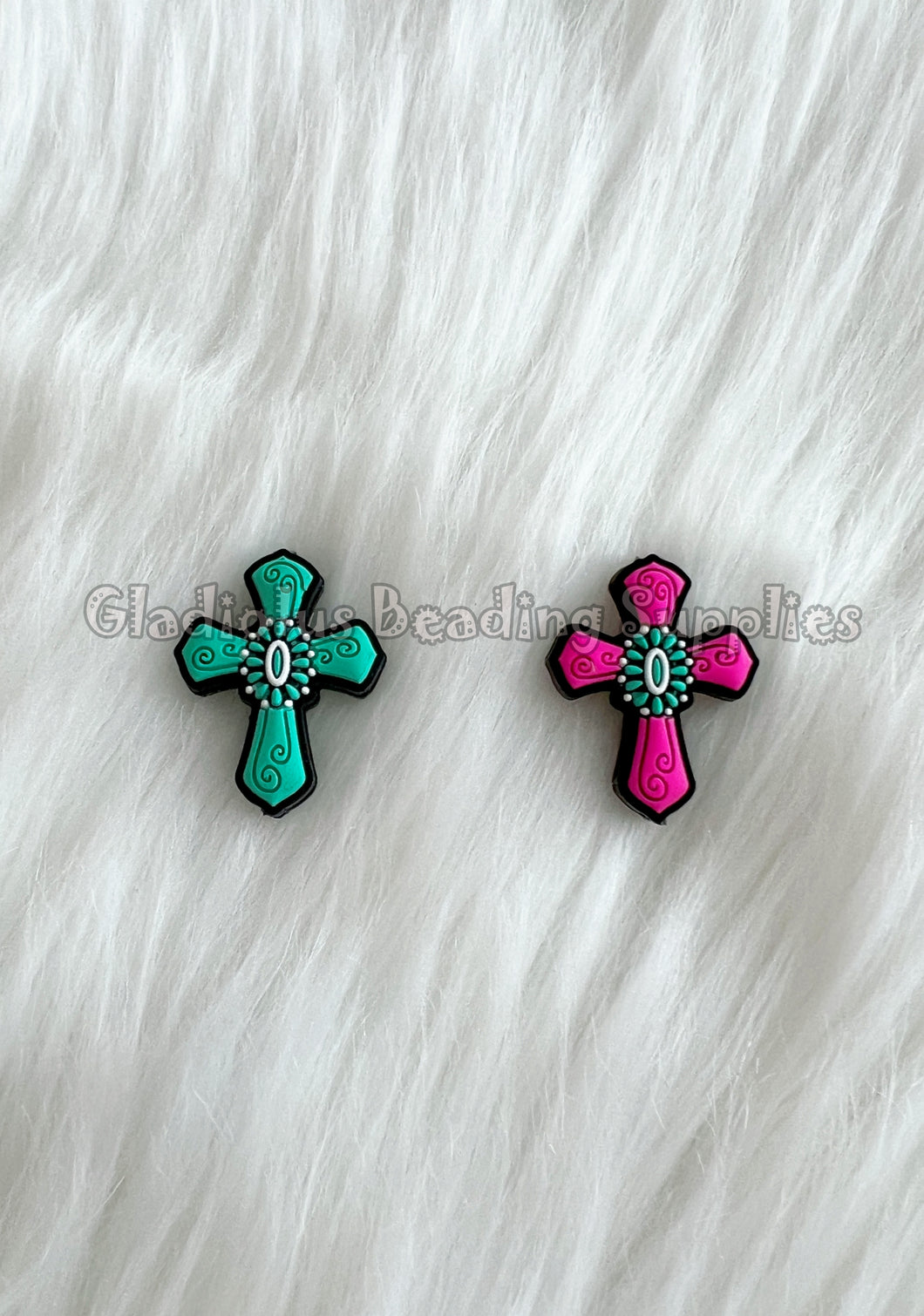 1 Pc 22*29mm - Cross Beads - Silicone Beads - Focal Beads