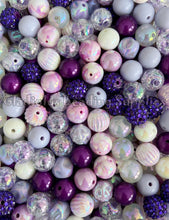 Load image into Gallery viewer, 16mm Purple Mixed Beads - Random Assorted Acrylic Beads - Bubblegum Beads - Chunky Beads
