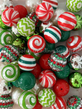 Load image into Gallery viewer, 50 Qty 20mm Christmas Mixed - Acrylic Mixed Beads - Chunky Beads
