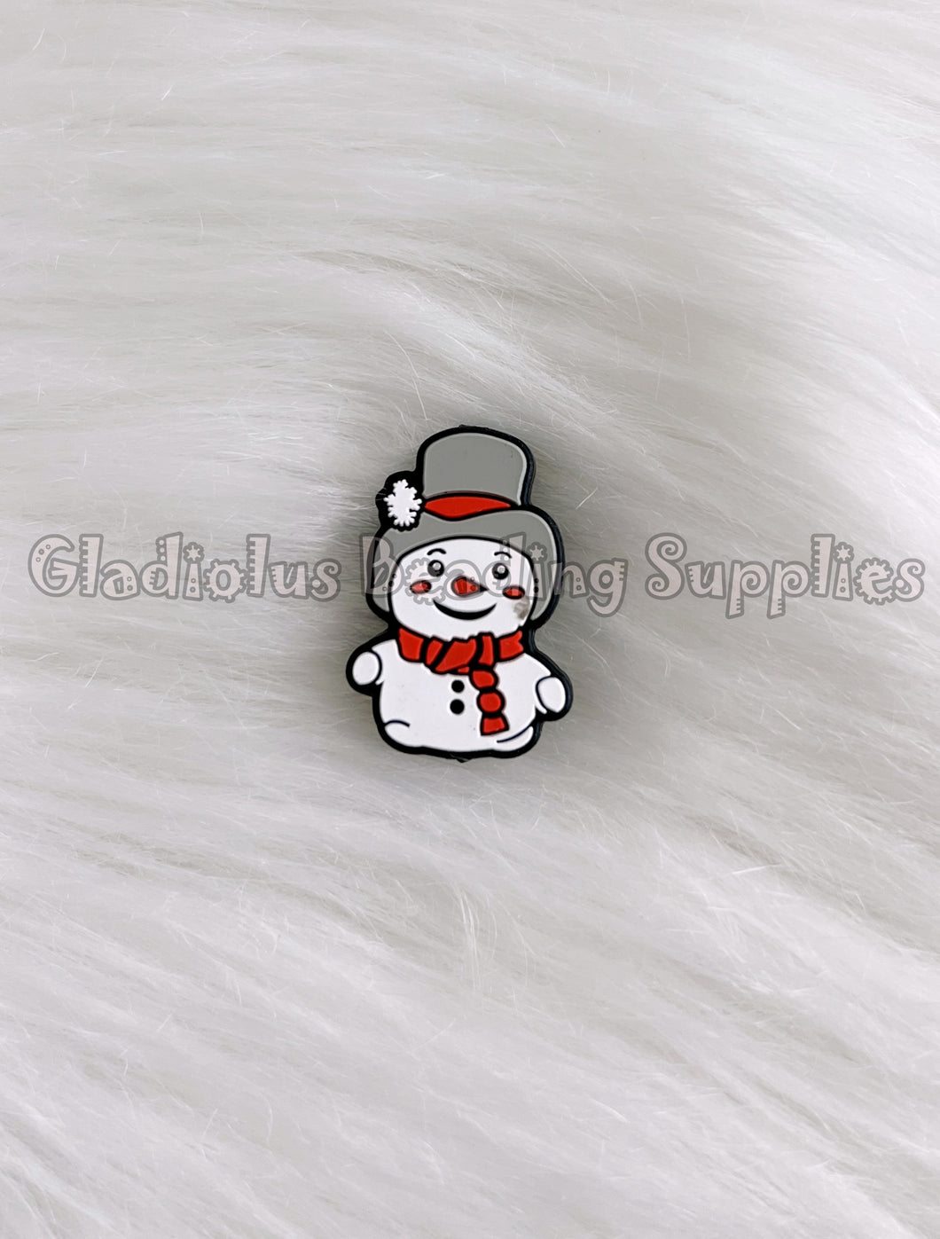 1 Pc 30mm - Christmas Snowman Bead - Silicone Beads - Focal Beads