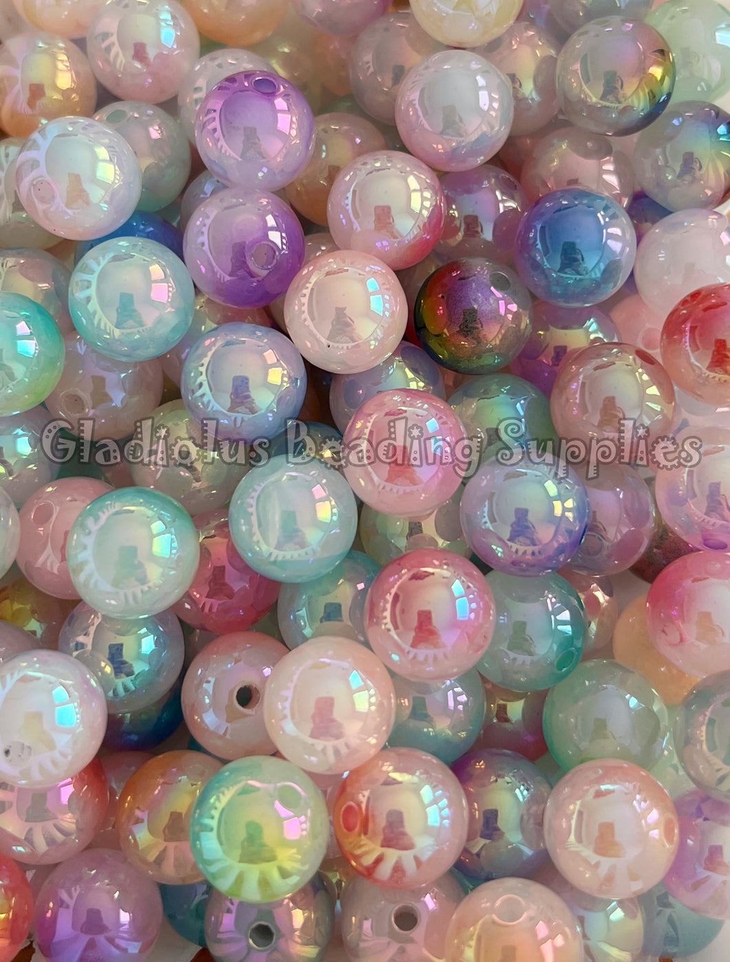 16mm Marble Mixed Beads - Acrylic Beads - Bubblegum Beads - Chunky Beads