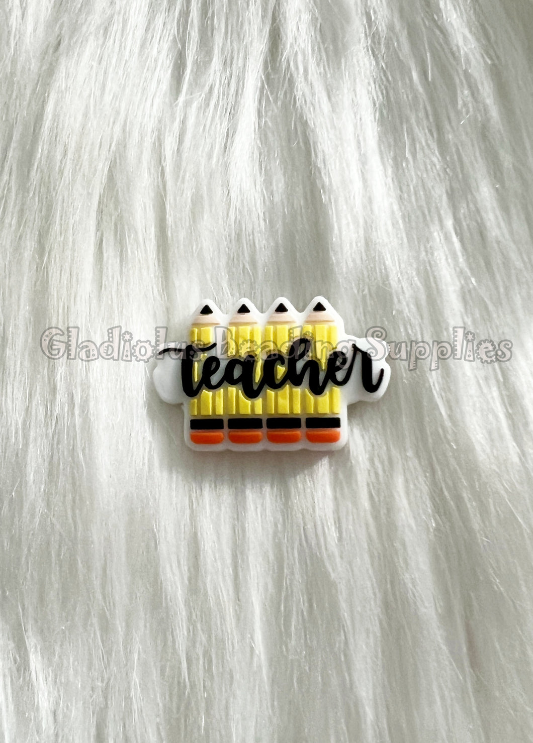 1 Pc 30mm - Teacher/Pencil Bead - Silicone Beads - Focal Beads - Teaching Beads