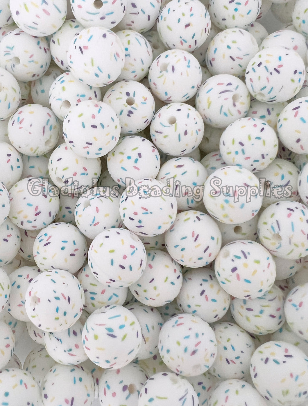 15mm Easter Colorful Print Silicone Bead, Loose Beads.