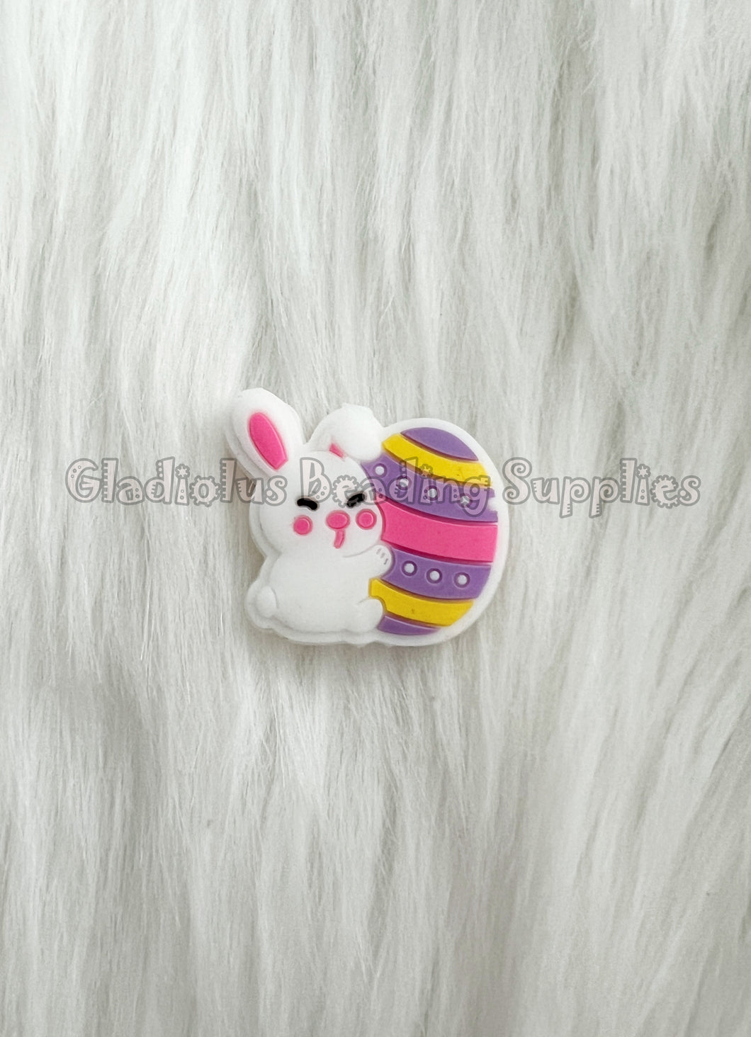 1 Pc 28mm - Easter Bunny Bead - Silicone Beads - Focal Beads - Easter Beads