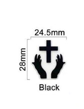 Load image into Gallery viewer, 1 Pc 28mm*24mm- Cross Hands Focal Beads - Silicone Beads - Focal Beads - Religious Beads
