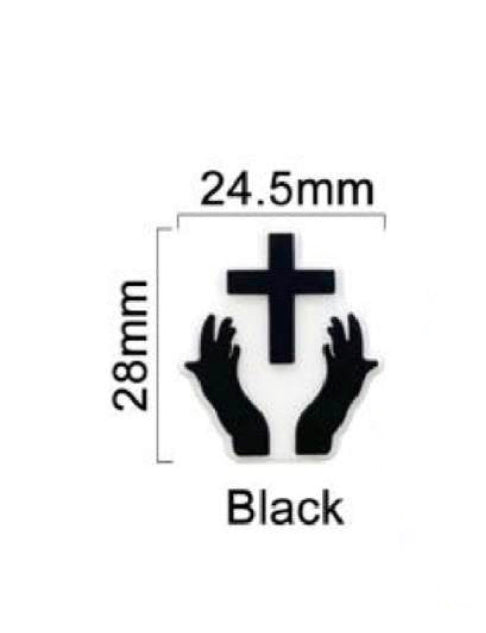 1 Pc 28mm*24mm- Cross Hands Focal Beads - Silicone Beads - Focal Beads - Religious Beads