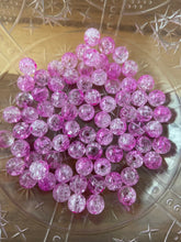 Load image into Gallery viewer, 100 pcs 8mm Acrylic Cracked Crystal Beads - Pink Beads - For Jewelry Making
