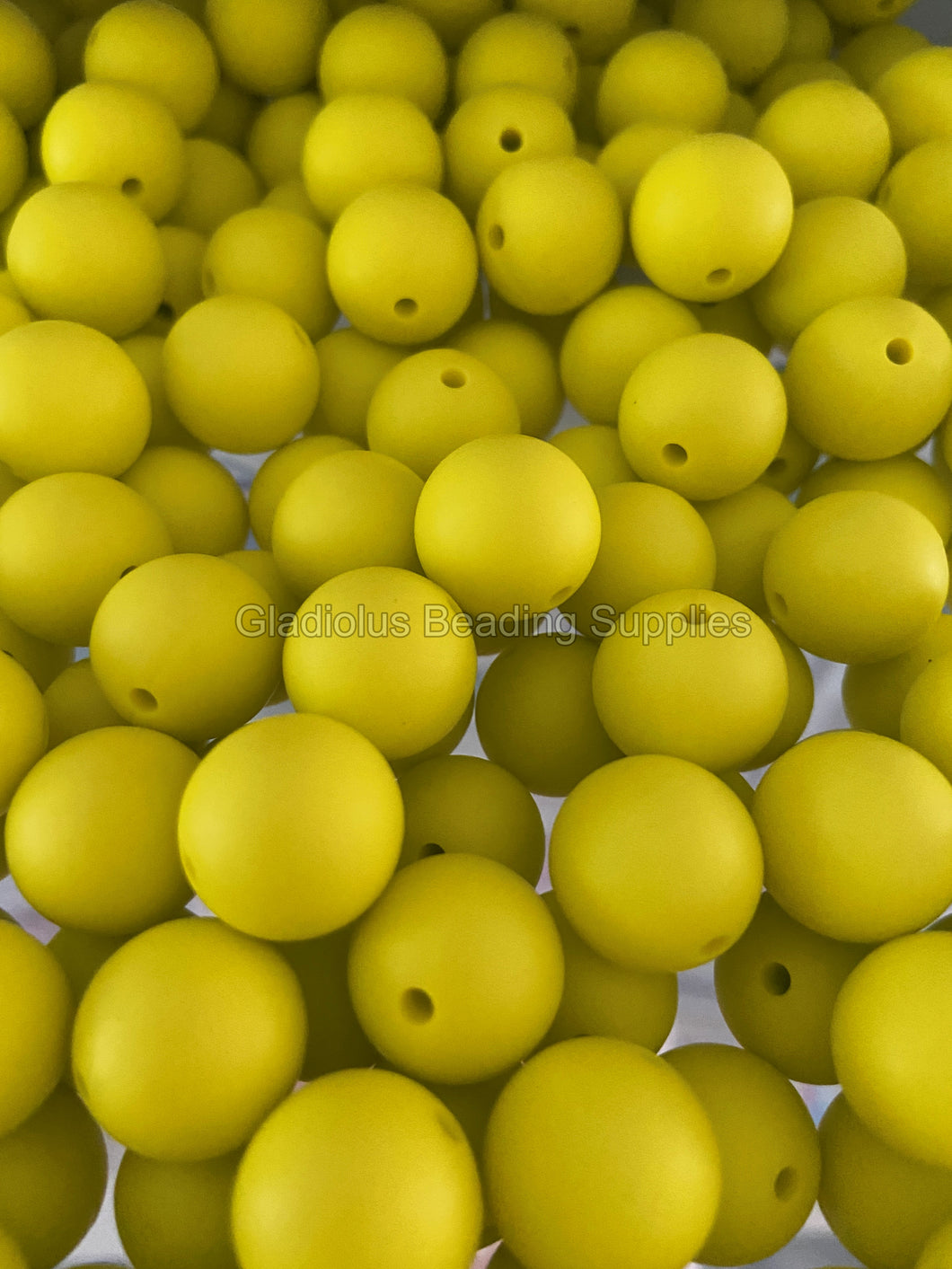 Lemon Yellow Color Beads, 12mm/15mm Round Silicone Bead, Teething Beads, BPA Free, Loose Beads