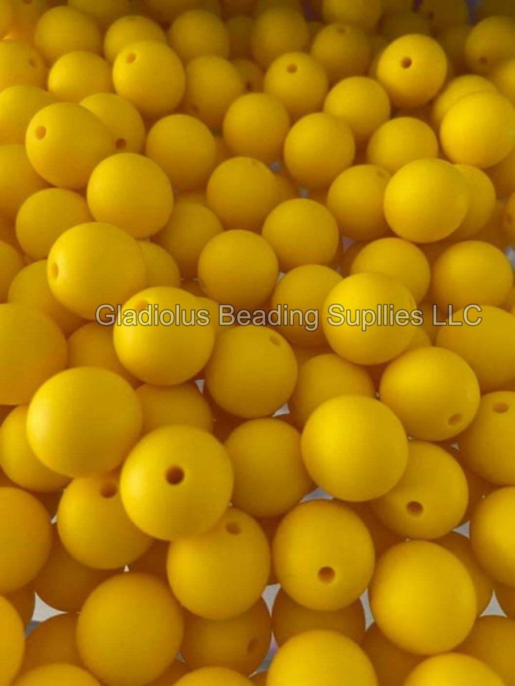 Yellow Solid Color Beads, 12mm/15mm Round Silicone Bead, Teething Beads, BPA Free, Loose Beads.