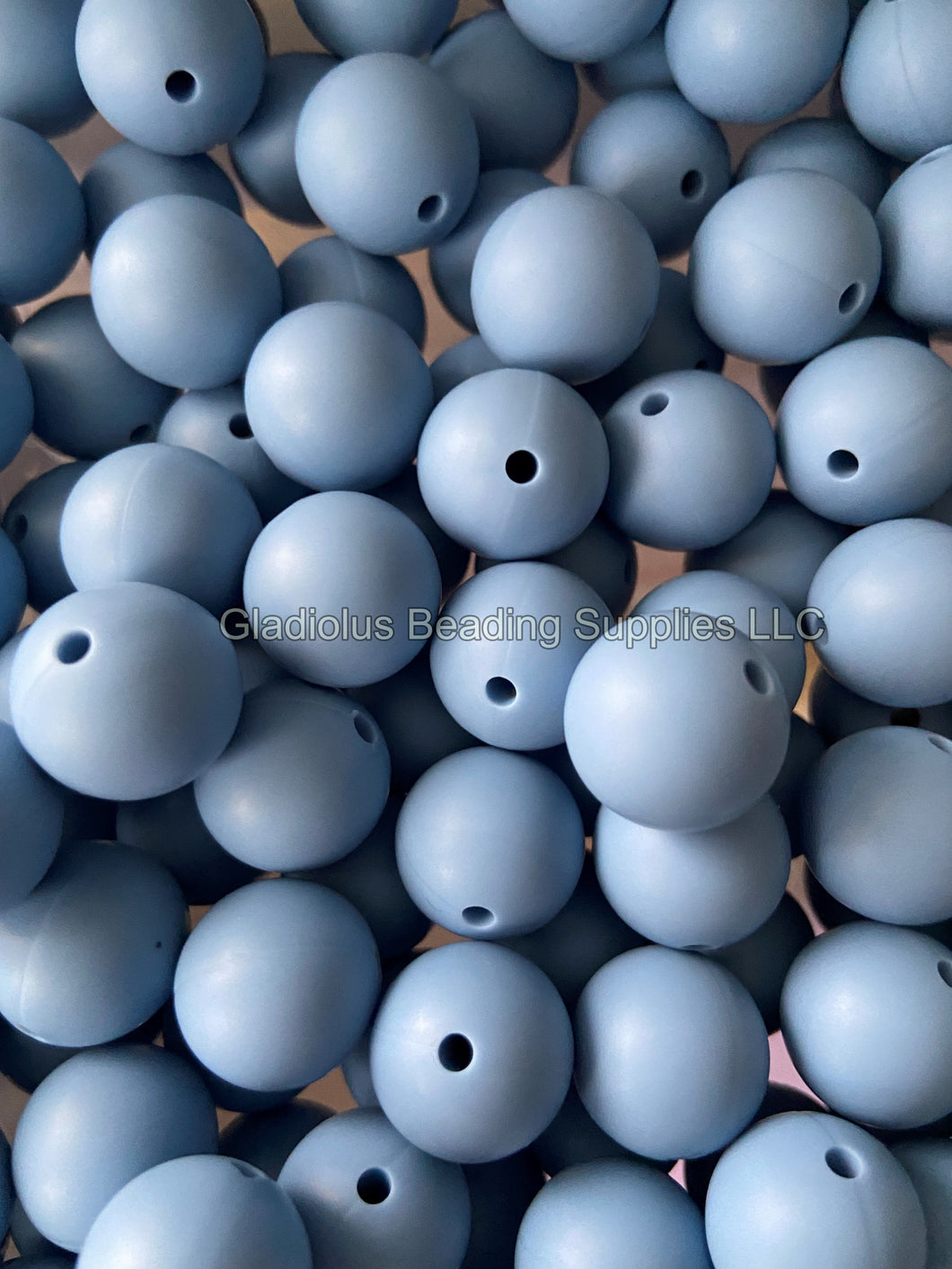 Powder Blue Color Beads, 12mm/15mm Round Silicone Bead, Teething Beads, BPA Free, Loose Beads