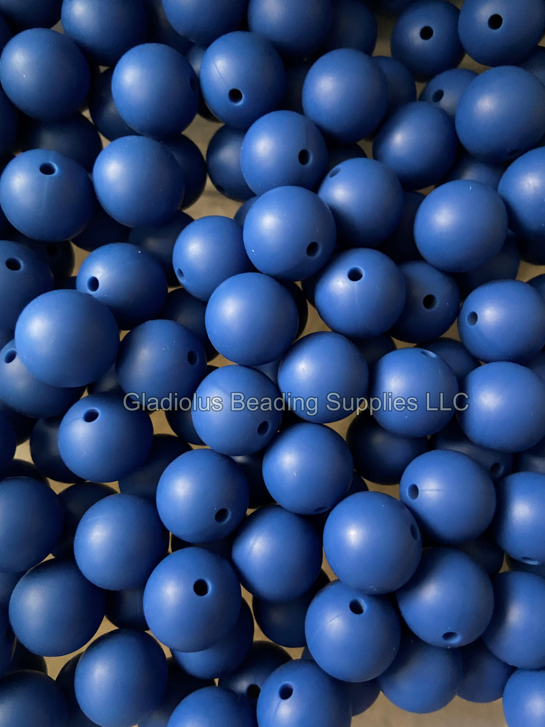 Marine Blue Color Beads, 12mm/15mm Round Silicone Bead, Teething Beads, BPA Free, Loose Beads