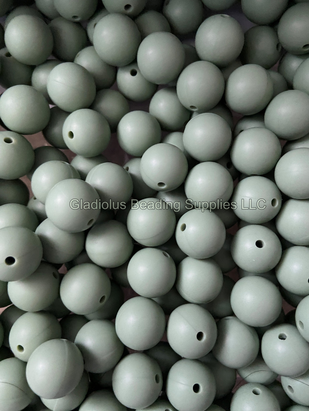 Moss Green Color Beads, 12mm/15mm Round Silicone Bead, Teething Beads, BPA Free, Loose Beads