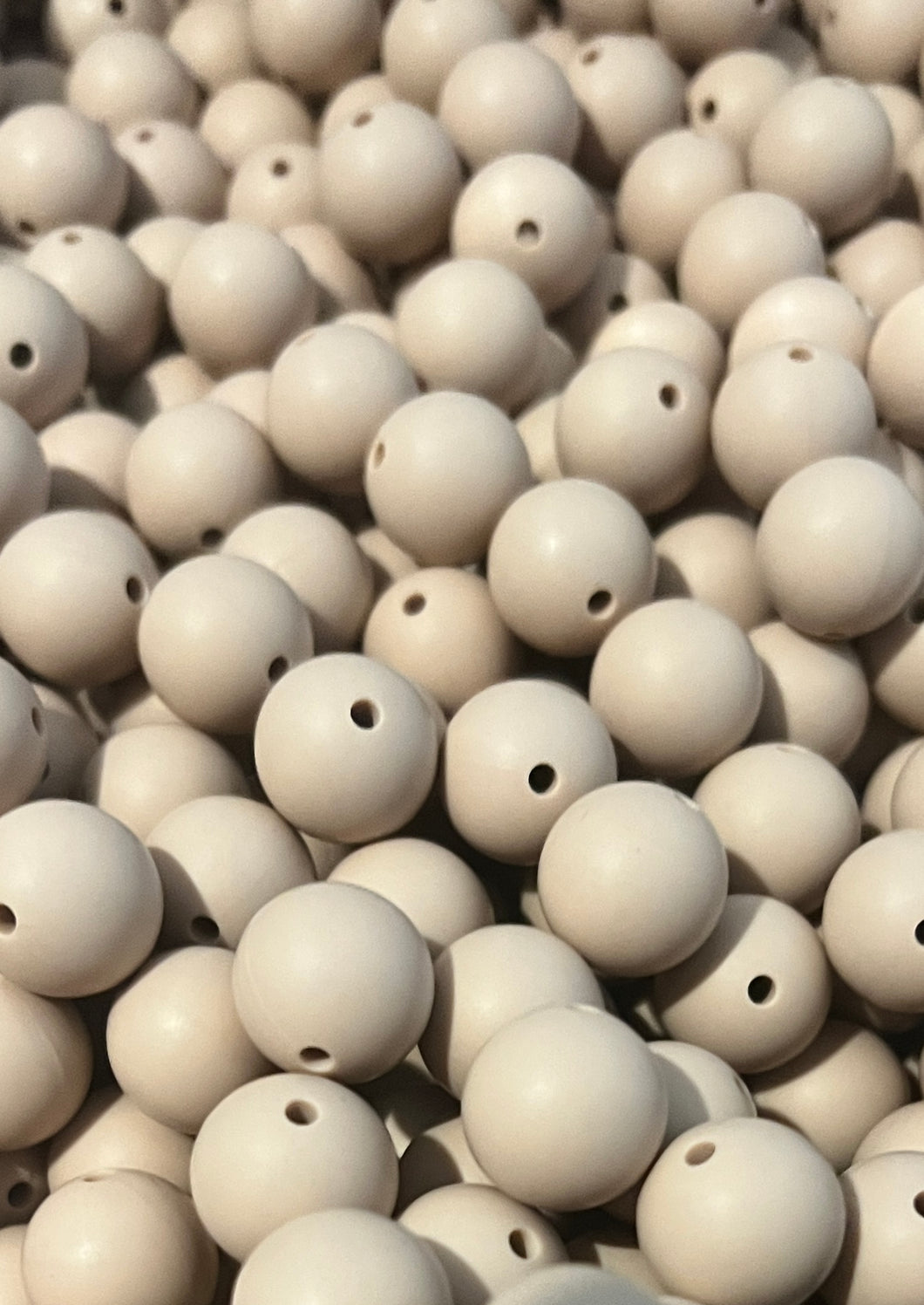 Oatmeal Solid Color Beads, 12mm/15mm Round Silicone Bead, Teething Beads, BPA Free, Loose Beads