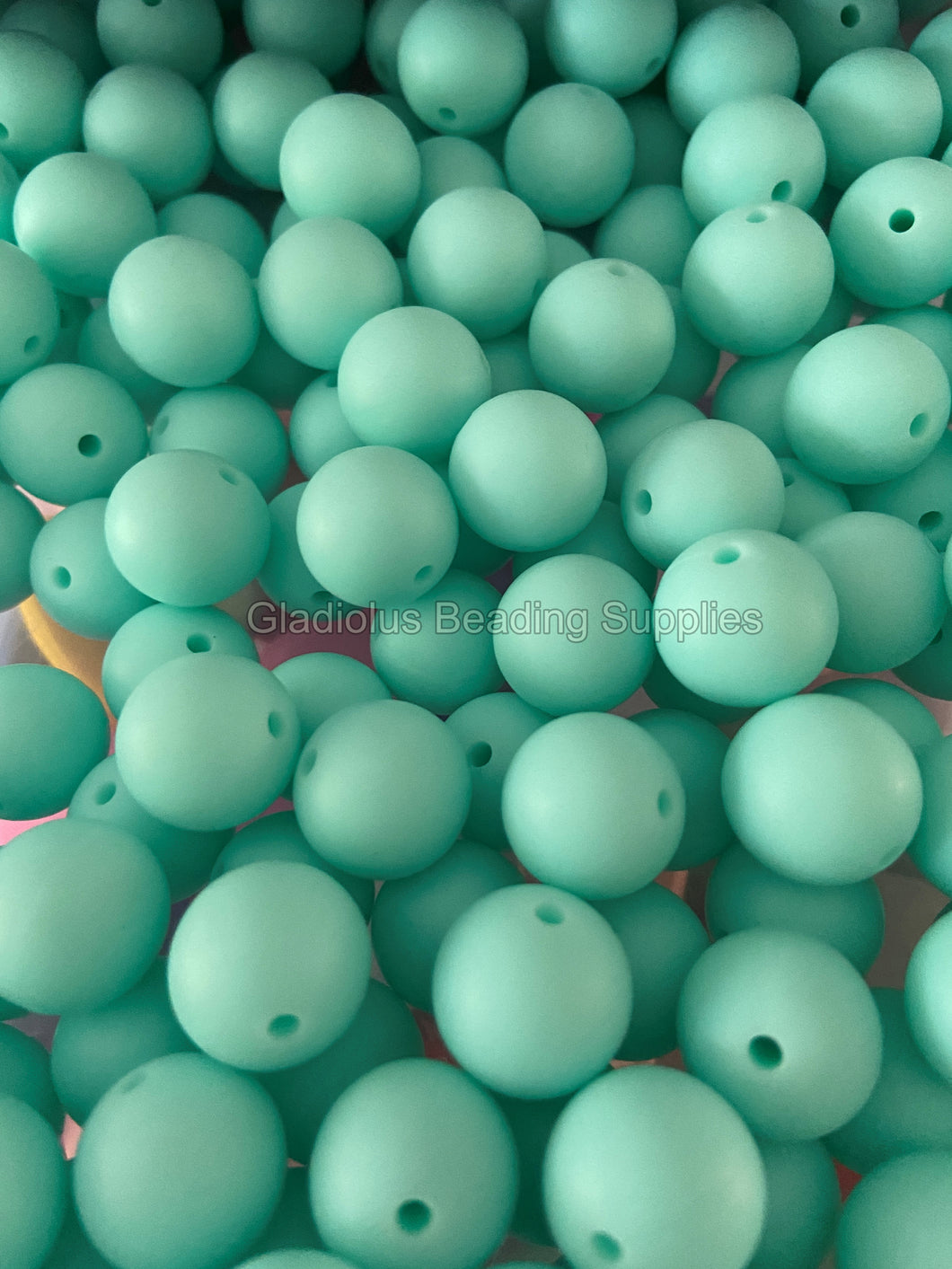 Blue Green Solid Color Beads, 12mm/15mm Round Silicone Bead, Teething Beads, BPA Free, Loose Beads