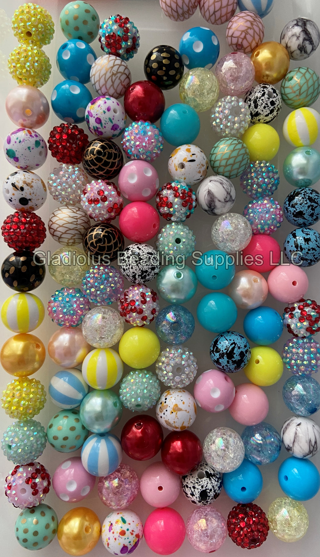 100 Qty 20mm  Mixed Beads - Acrylic Chunky Beads - Chunky Beads #64