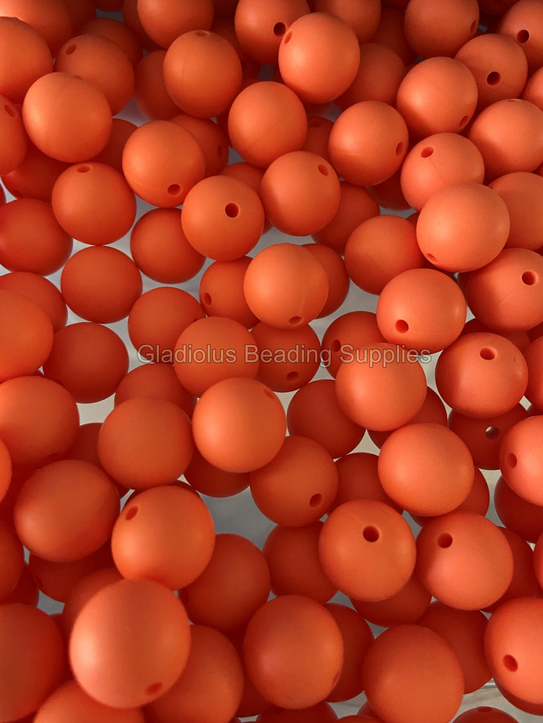 Salmon Orange Color Beads, 12mm/15mm Round Silicone Bead, Teething Beads, BPA Free, Loose Beads