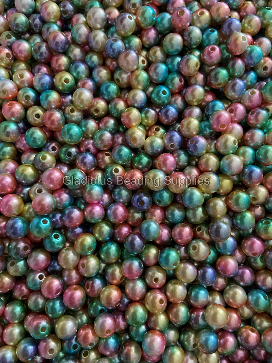 100 pcs 8mm Multicolor Rainbow Acrylic Beads - Multicolor Beads - For Jewelry Making #74