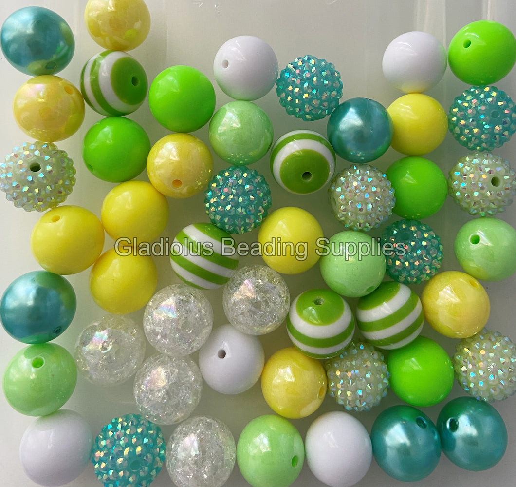 50 Qty 20mm Summer Theme I Mixed Beads - Acrylic Chunky Beads - Chunky Beads #84