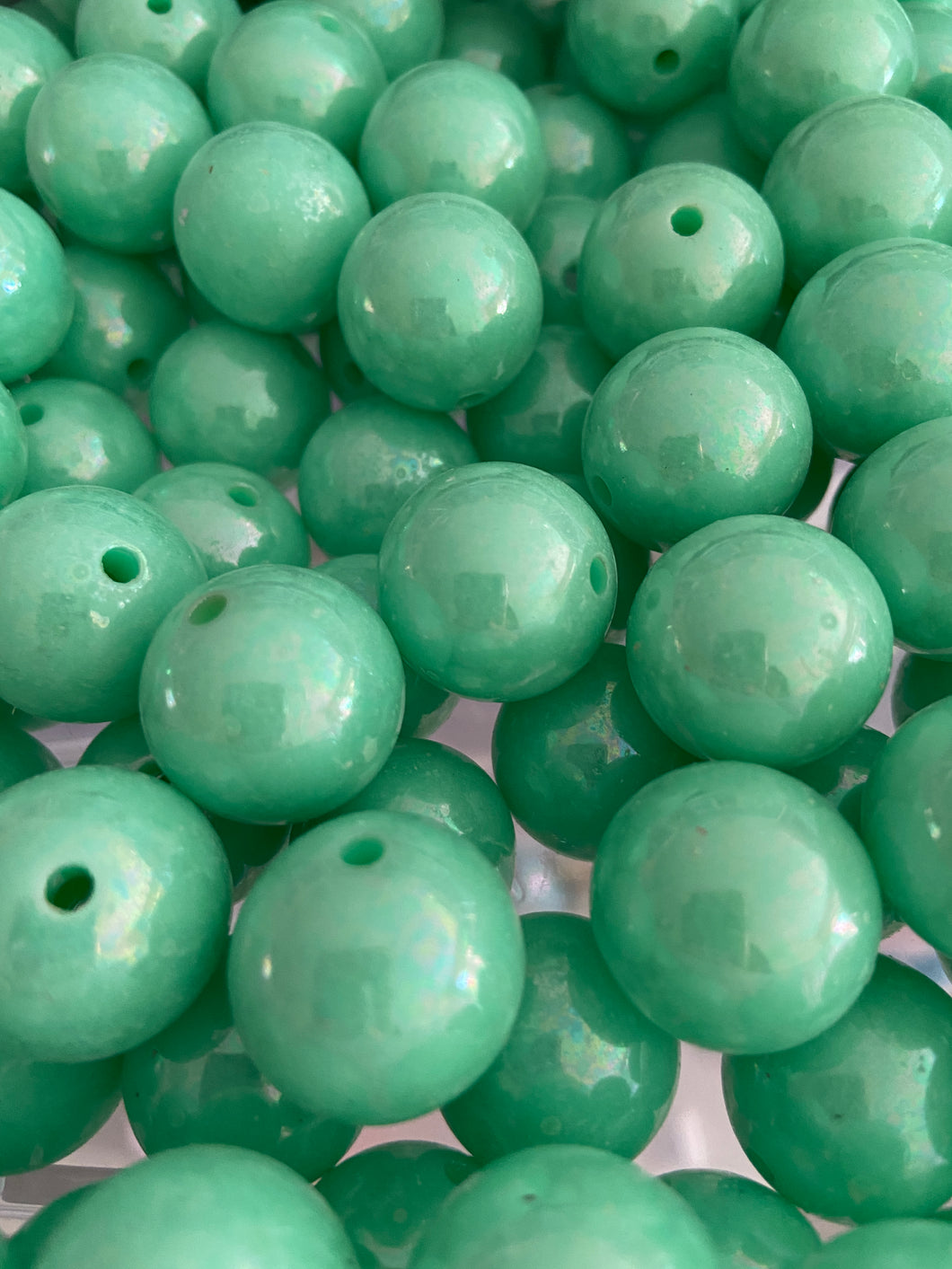 20mm Mint AB Beads - Acrylic AB Solid Beads - Bubblegum Beads - Chunky Beads