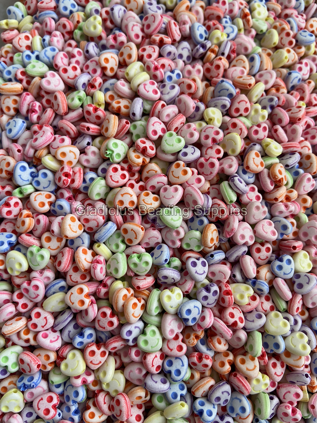 5*7mm Alien Face Acrylic Beads - Multicolor Candy Beads - For