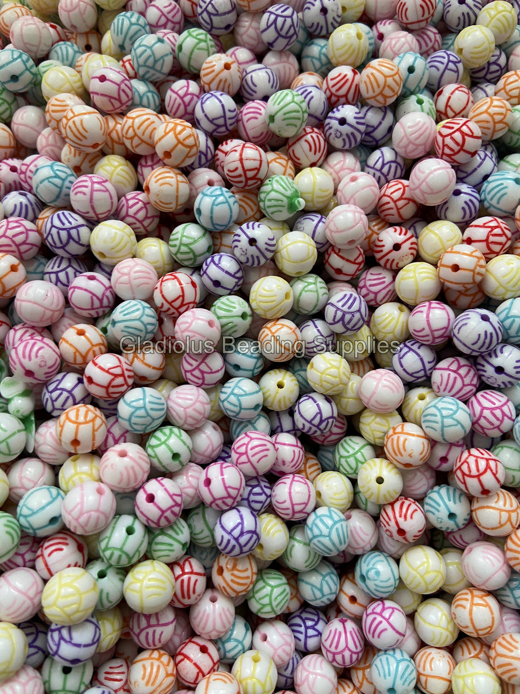 11mm Round Ball Acrylic Beads - Multicolor Candy Beads - For Jewelry Making C28