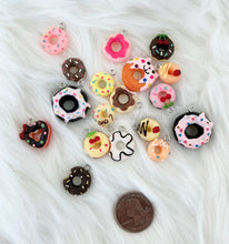 Load image into Gallery viewer, 18 Pcs Donut Charm In Resin Material - Tiny Donut Design For Crafting Supplies *Flat Back*  CR004
