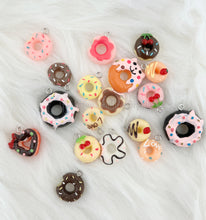 Load image into Gallery viewer, 18 Pcs Donut Charm In Resin Material - Tiny Donut Design For Crafting Supplies *Flat Back*  CR004
