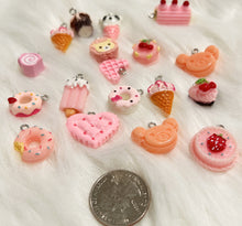 Load image into Gallery viewer, 18 Pcs Pinky Charm In Resin Material - Food Design For Crafting Supplies *Flat Back*  CR010
