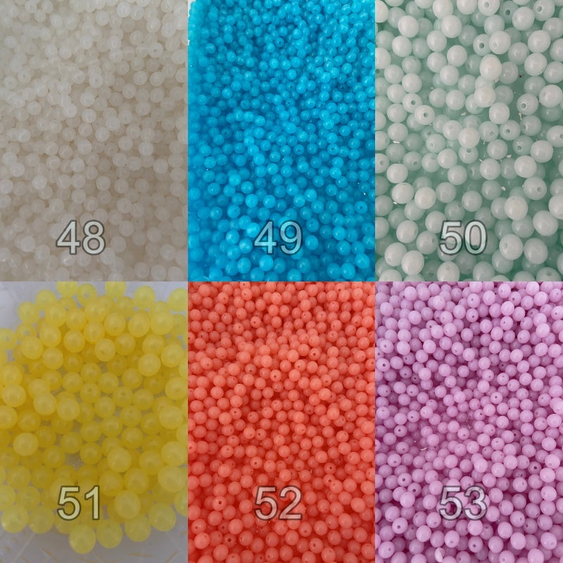 100 pcs 8mm Acrylic Clear Solid Beads - Multicolor Beads - For Jewelry Making