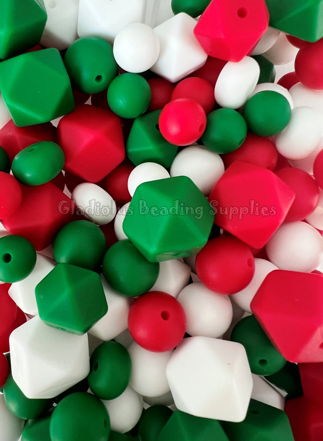 Christmas Mixed Theme, Solid Color Beads, Silicone Bead, Teething Beads, BPA Free, Loose Beads