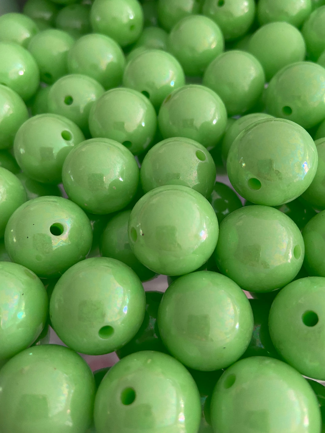 20mm Green AB Beads - Acrylic AB Solid Beads - Bubblegum Beads - Chunky Beads