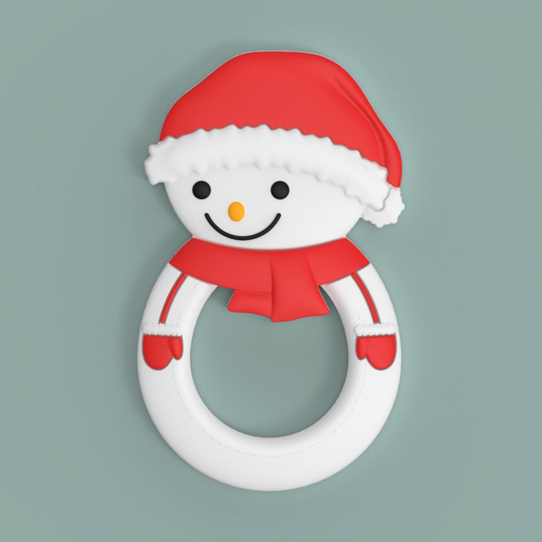 1 Pc SnowMan Christmas  - Silicone Pendant - Food Grade - Sensory Pendant