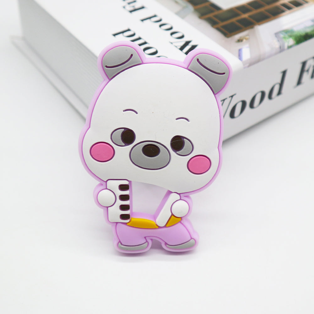 Piano Bear Teether, Silicone Teether BPA free , Food Grade Teether, Sensory Pendant Teether