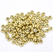 Load image into Gallery viewer, 200 pcs 4*7mm Acrylic Round Letter Beads - Multicolor Background - For Jewelry Making
