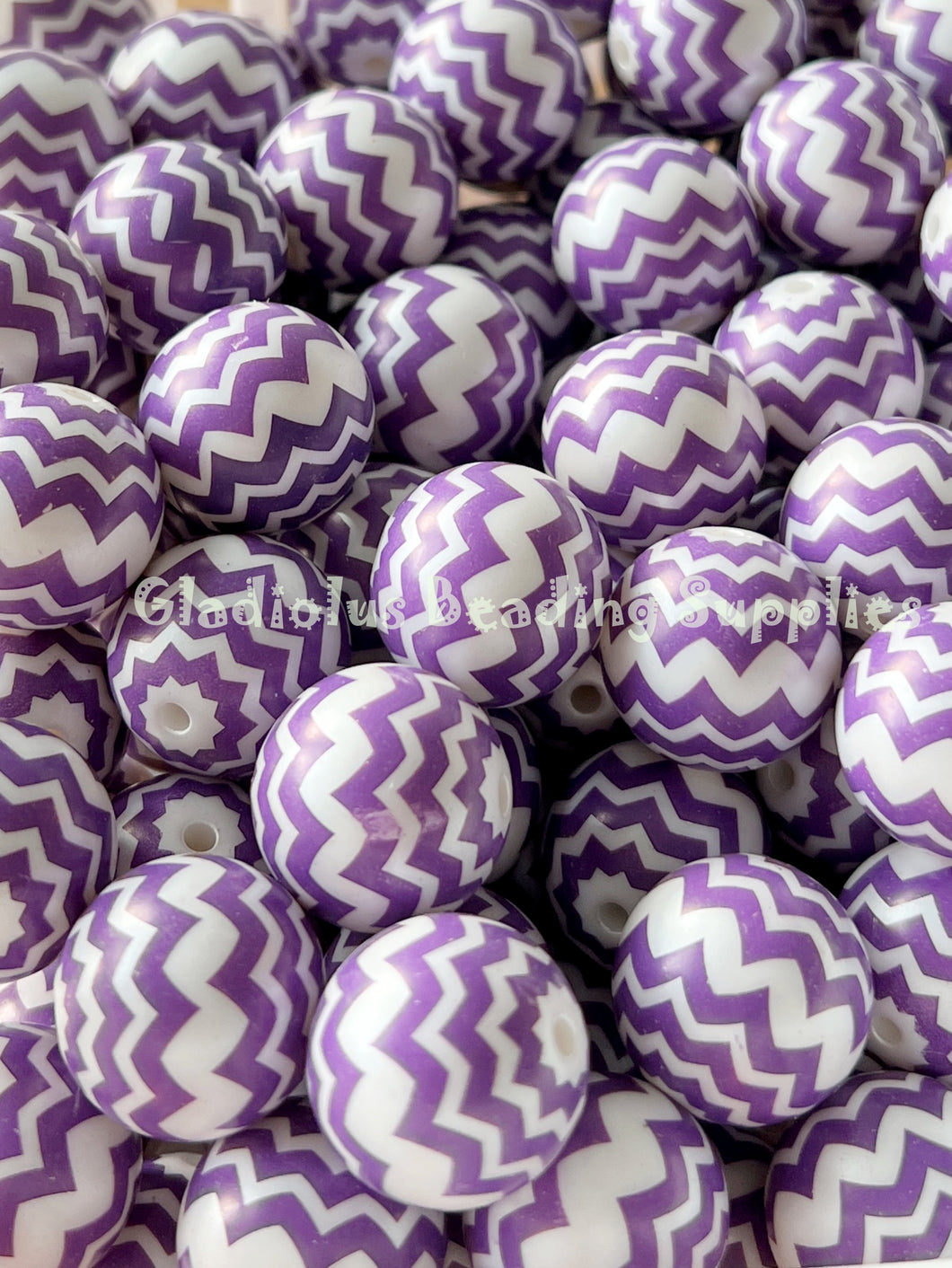 20mm Purple Matte Chevron Beads - Acrylic Matte Chevron Beads - Bubblegum Beads - Chunky Beads