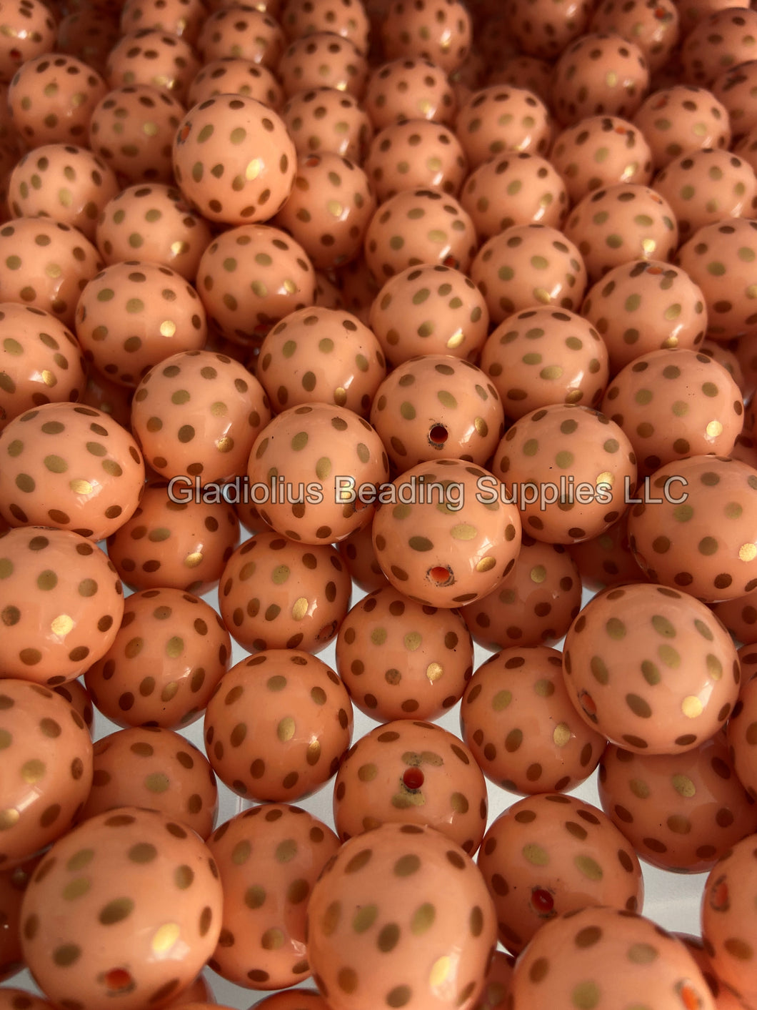 20mm  Orange Dot- Acrylic Solid Beads - Bubblegum Beads - Chunky Beads