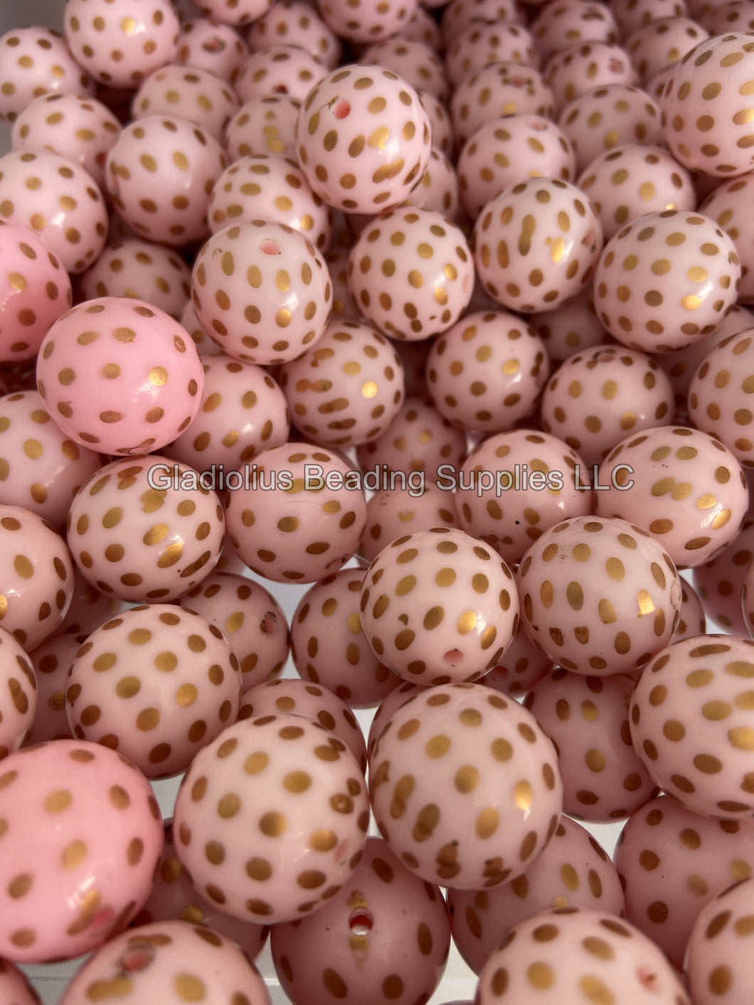 20mm  Pink Dot- Acrylic Solid Beads - Bubblegum Beads - Chunky Beads