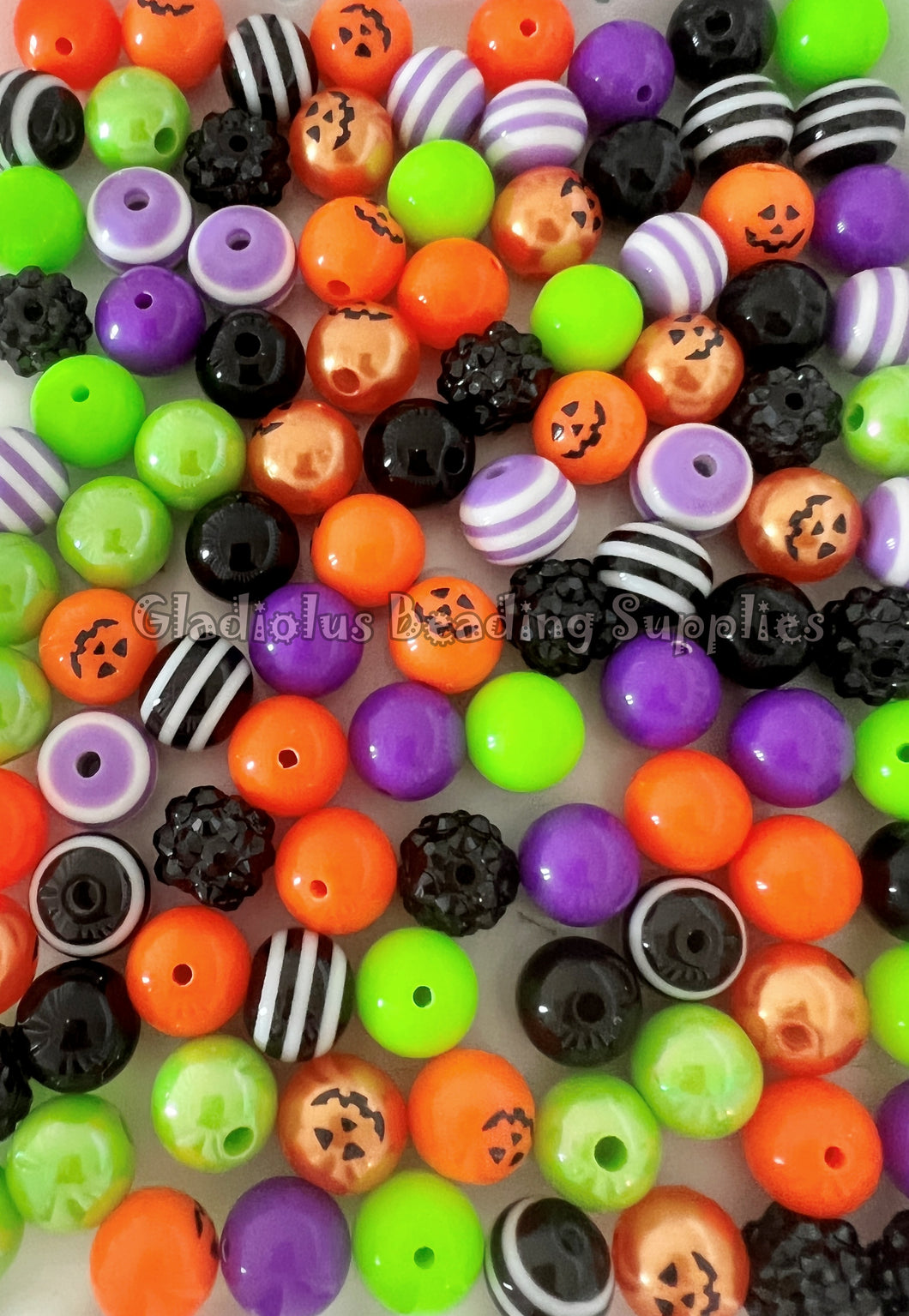 100qty 12mm Set #4 Halloween Mixed Beads - Acrylic Solid Beads - Bubblegum Beads - Chunky Beads #1223