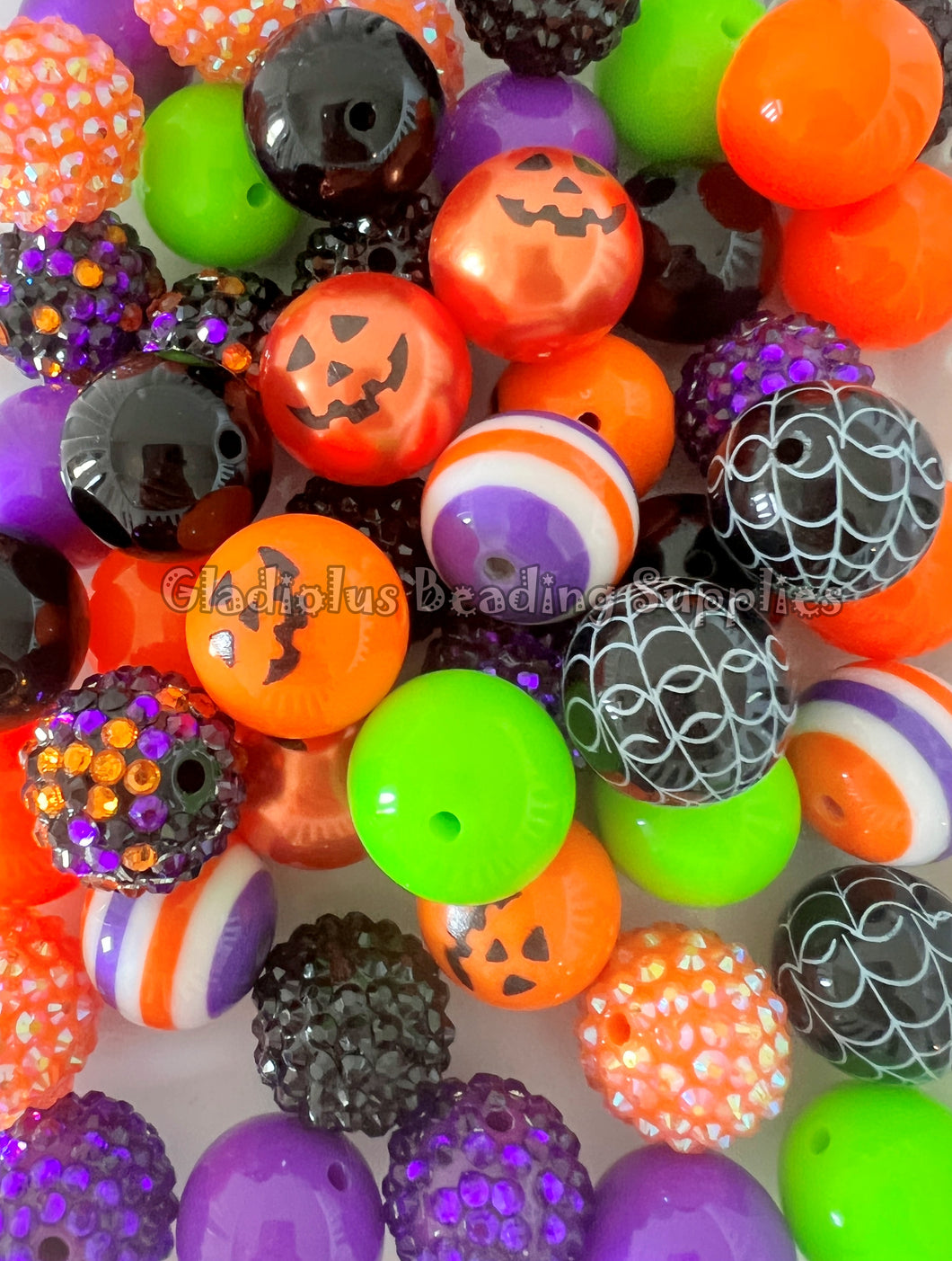 50 Qty 20mm Halloween Mixed #6 - Acrylic Mixed Beads - Chunky Beads #153