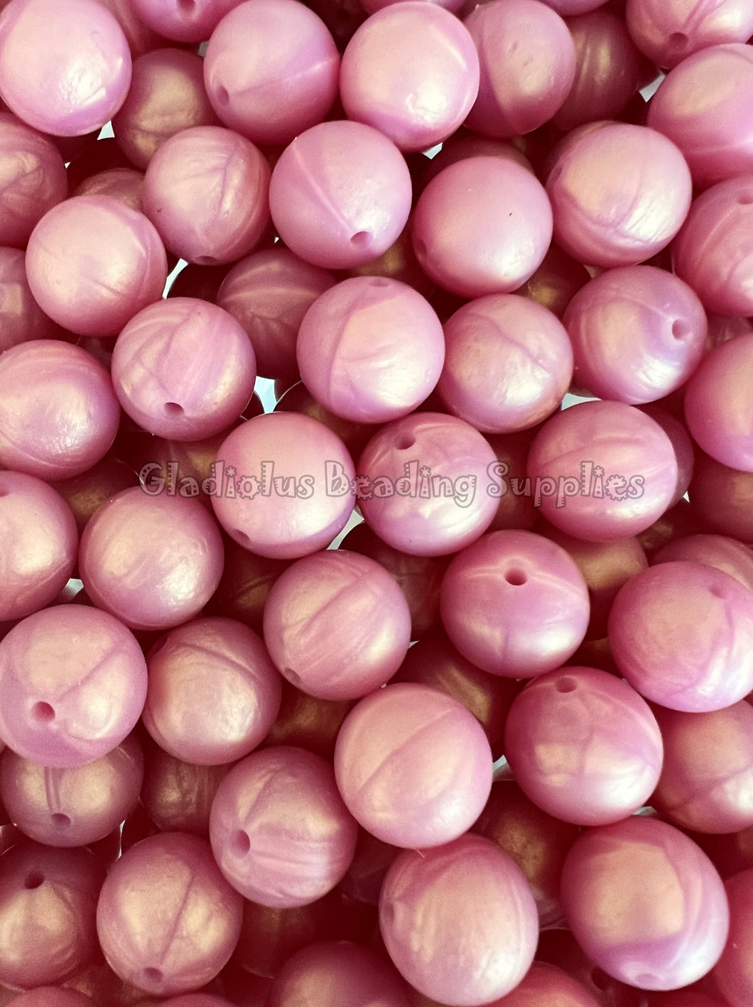 Rose Gold Metallic Solid Color Beads, 15mm Round Silicone Bead, Teething Beads, BPA Free, Loose Beads.