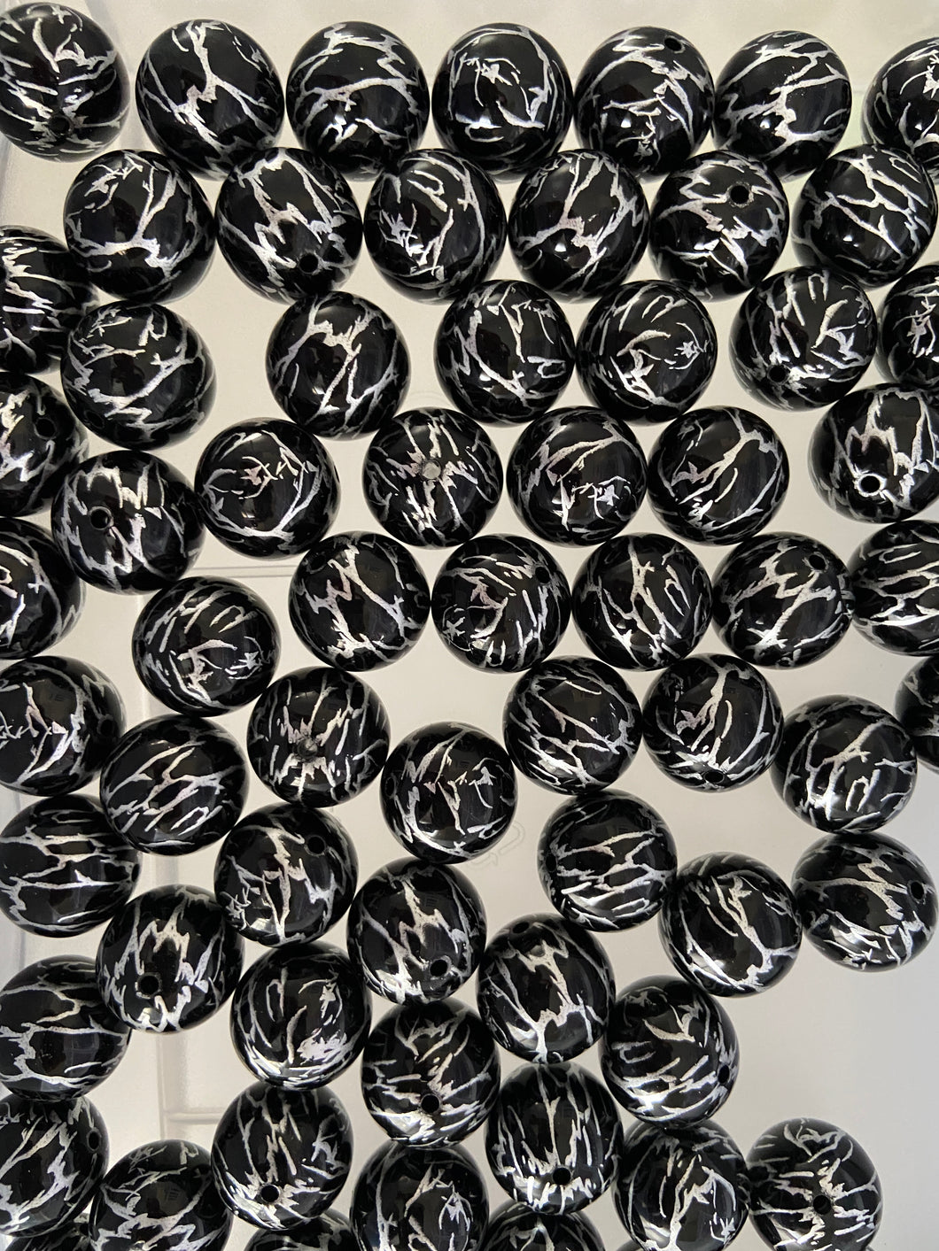 20mm Black Pint- Acrylic Beads - Bubblegum Beads - Chunky Beads