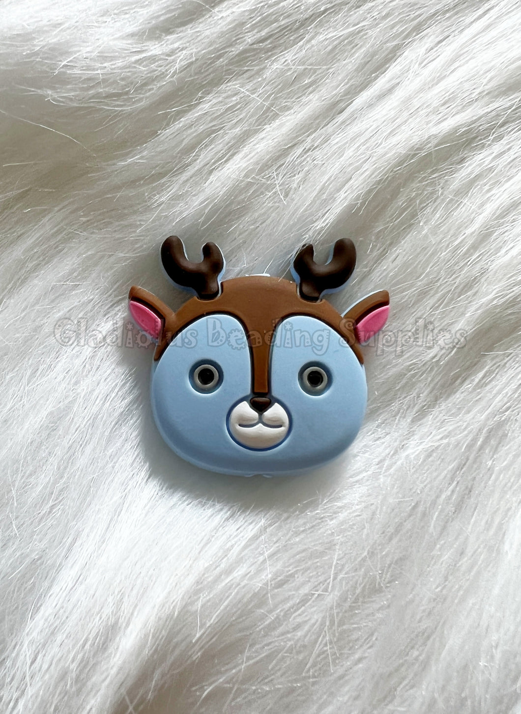 1 Pc 33mm*30mm - Deer Head Beads - Silicone Beads - Focal Beads - Pacifier Sensory Jewelry