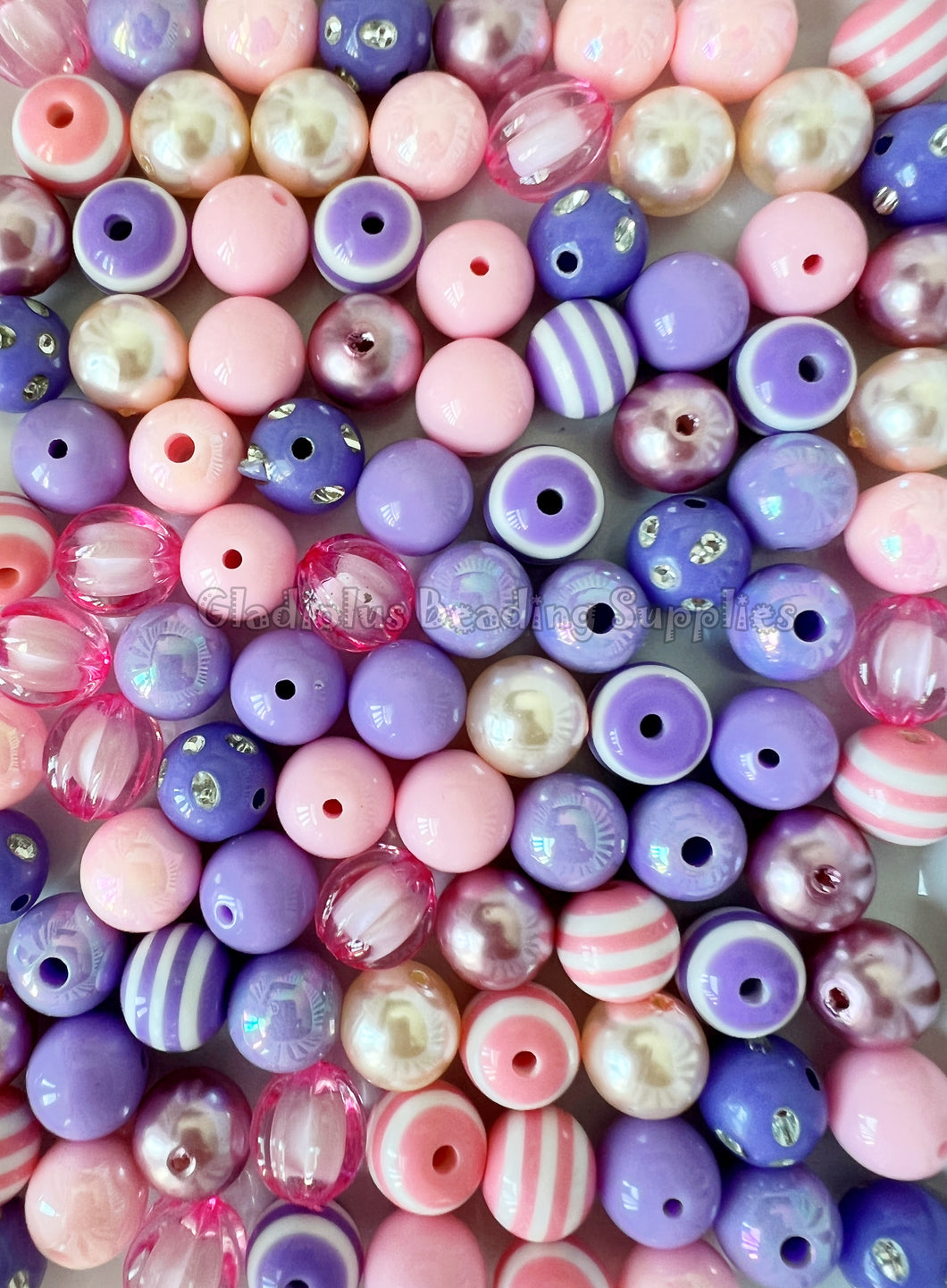 100qty 12mm Purple/Pink Mixed Beads - Acrylic Mixed Beads - Bubblegum Beads - Chunky Beads #1226