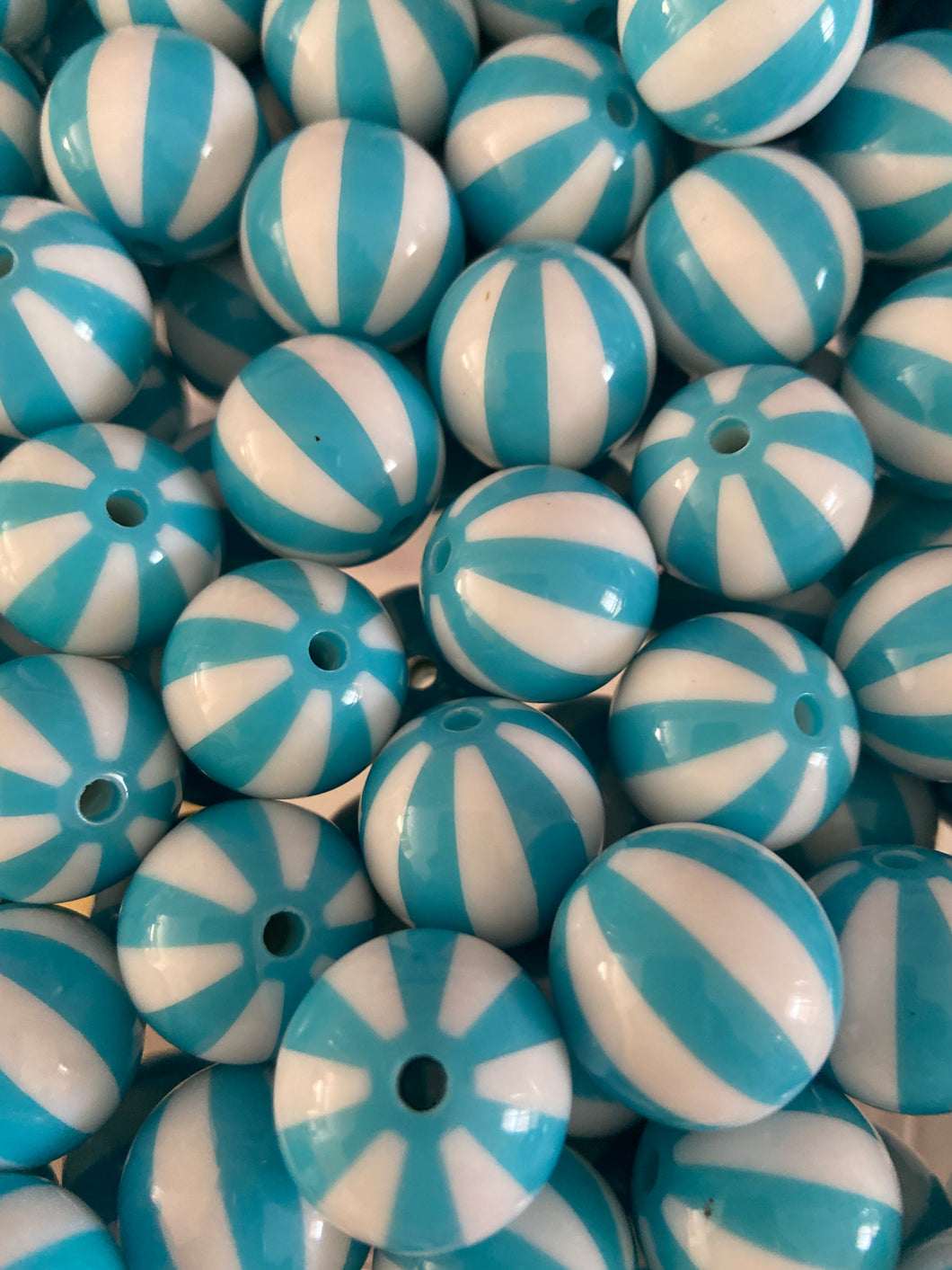 20mm Light Blue Watermelon Acrylic Beads - Chucky Bubblegum Beads - Acrylic Gumball Beads