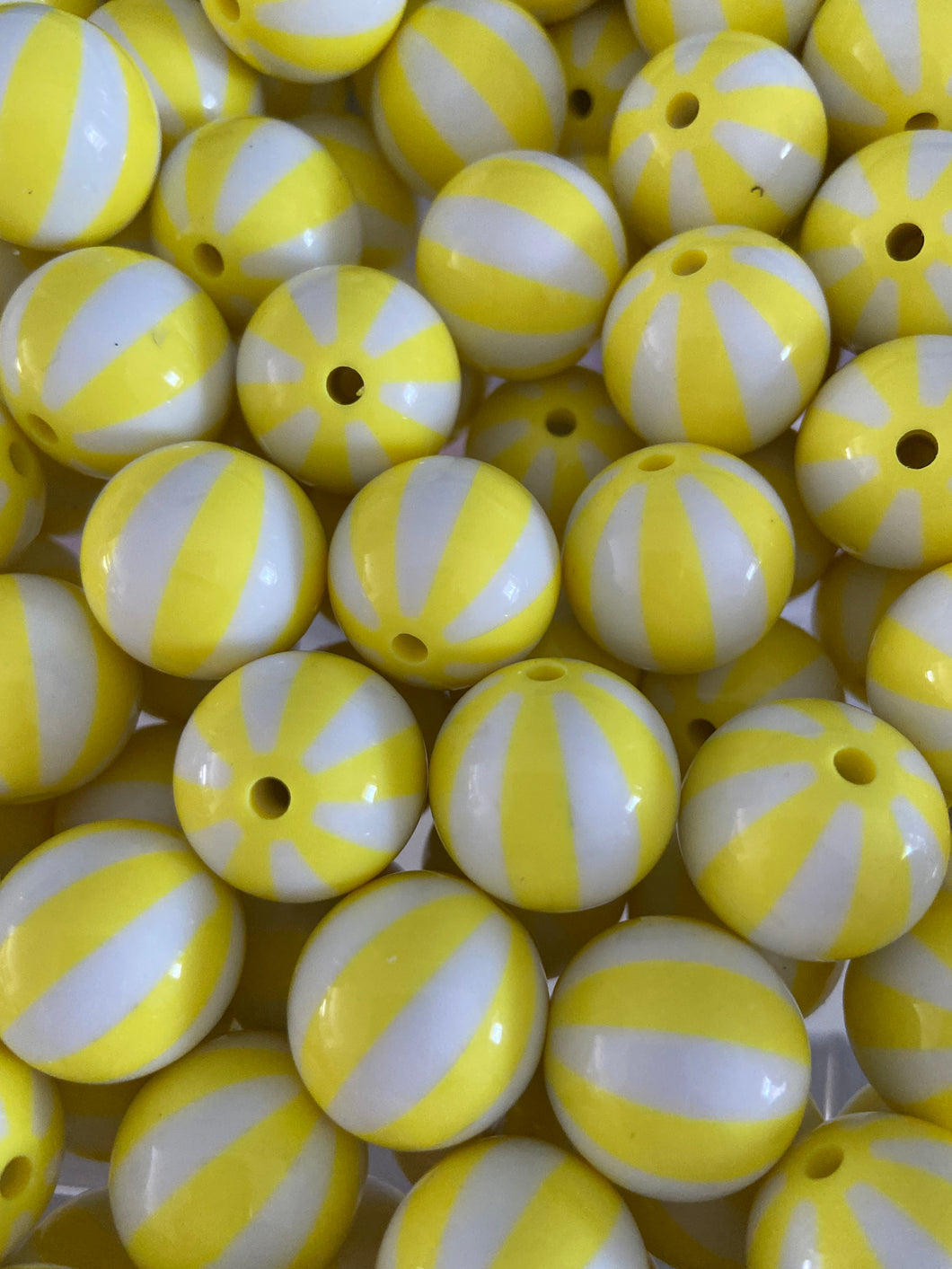 20mm Yellow Watermelon Acrylic Beads - Chucky Bubblegum Beads - Acrylic Gumball Beads