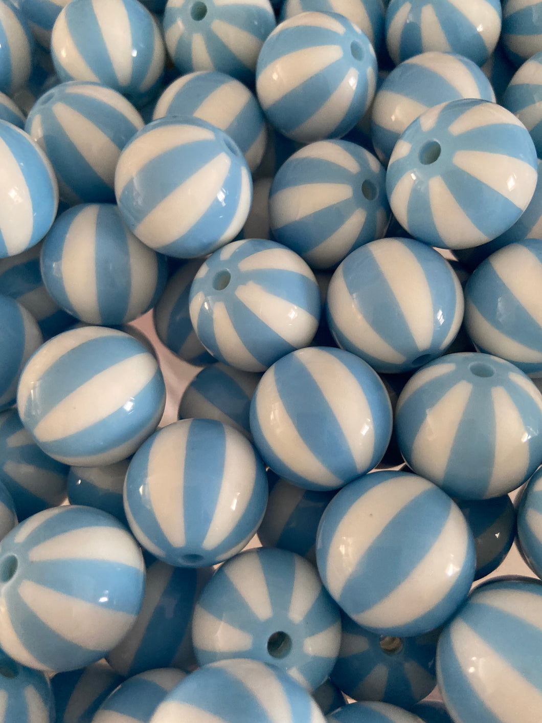 20mm Pale Blue Watermelon Acrylic Beads - Chucky Bubblegum Beads - Acrylic Gumball Beads